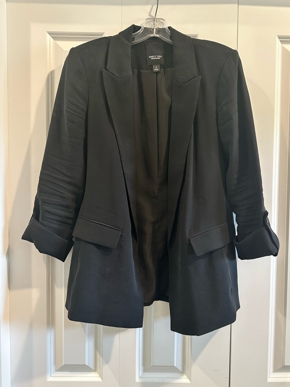 Simply Vera Vera Wang Black Open-Front Blazer